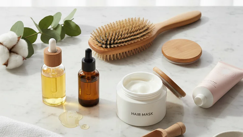 説明:お風呂上がりの濡れた髪に、ヘアオイルを手のひらで馴染ませてから毛先へ塗布しているカット